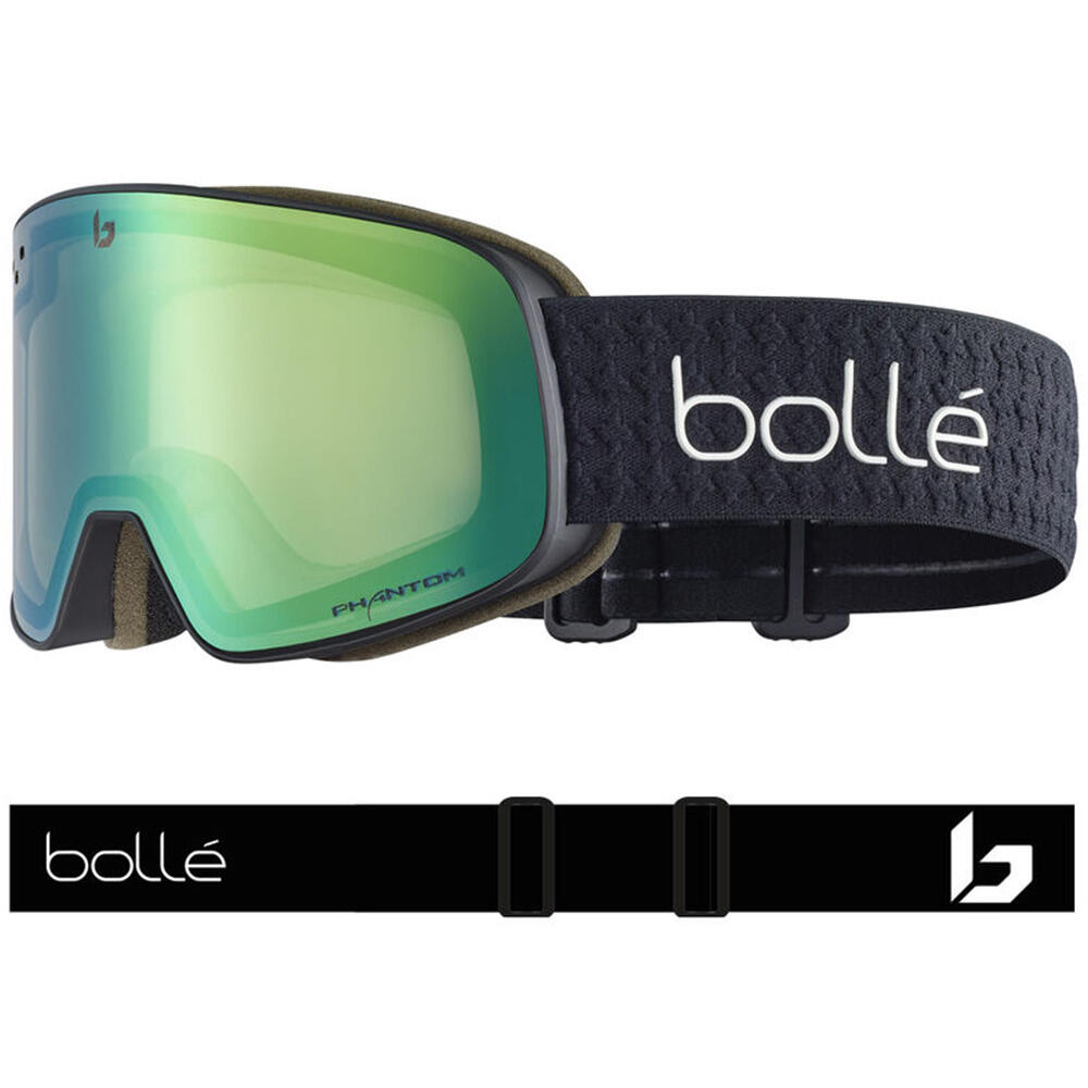 BOLLE Masque de ski NEVADA - couleur BLACK CORP MATTE / ecran PHANTOM Green 2/4