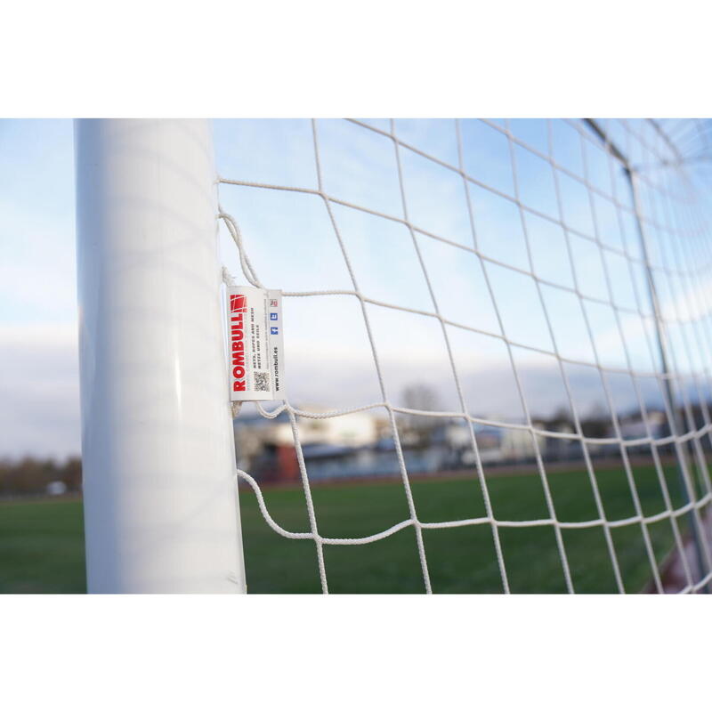 Juego 2 redes porterías fútbol 11 Profesional - 4mm malla 120mm, color: blanco