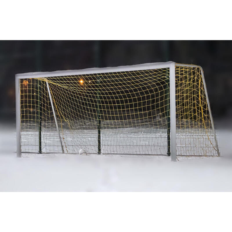 2er-Set Prof 11-a-side Fußballtornetze - 4mm Maschenweite 120mm, Farbe: weiß