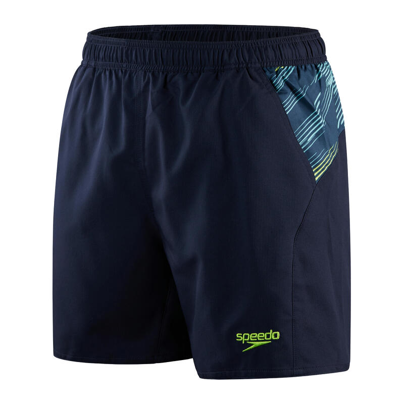 MEN'S SPORT PANEL WATERSHORT - NAVY BLUE/YELLOW-GREEN