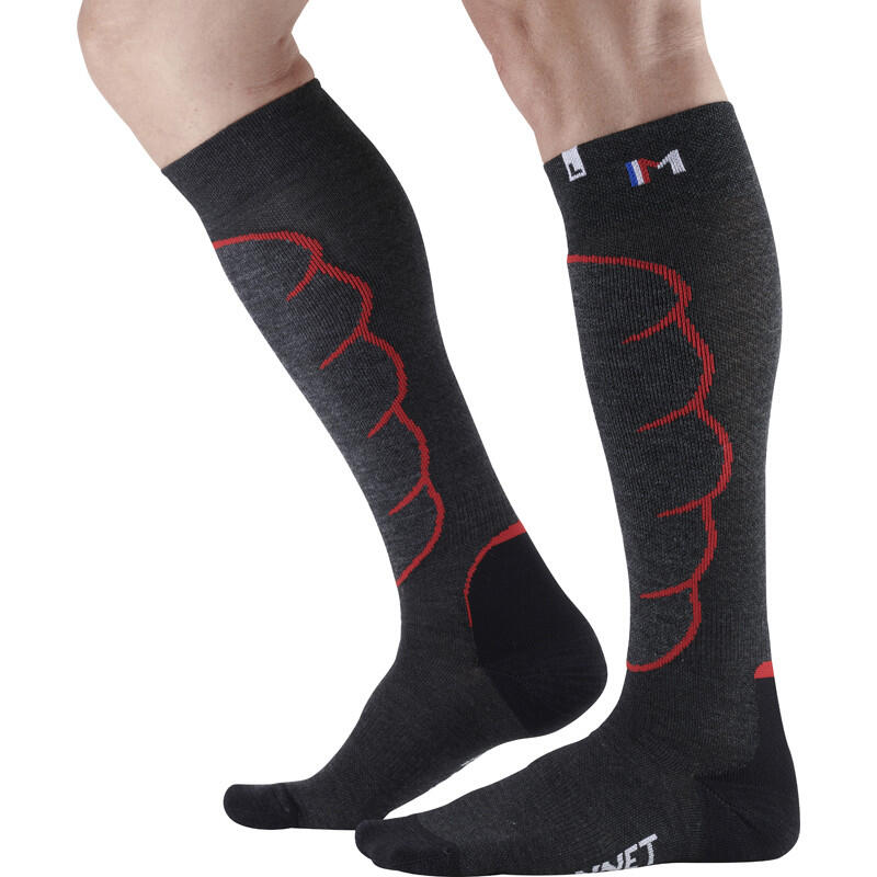 MONNET Monnet X-Light Ski Touring Socks Knee-High Red Merino