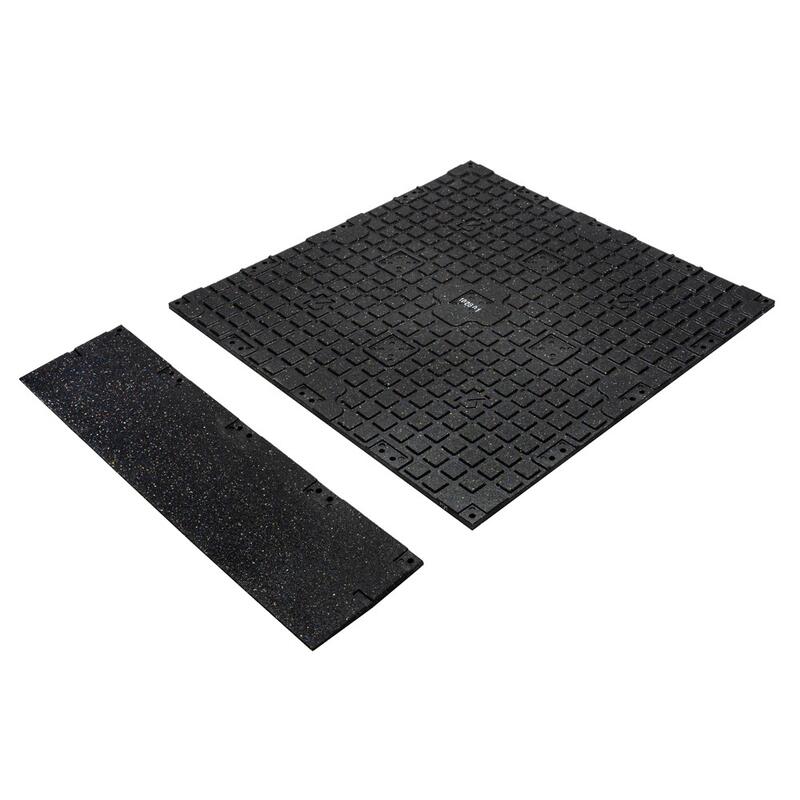 Pardoseala sport cu margine din cauciuc - 100x25 cm - 20 mm grosime - Negru