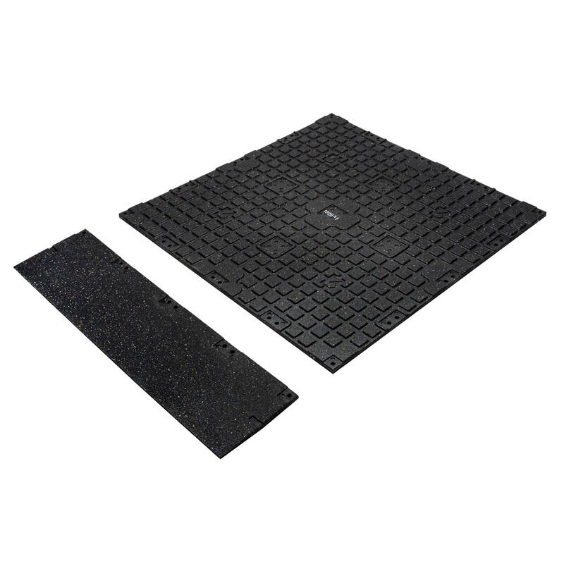 Piso desportivo com borda de borracha - 100x25 cm - 20 mm de espessura - Preto