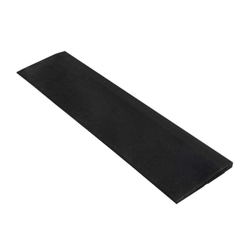 Rubber rand sportvloer - 100x25 cm - 20 mm dik - Zwart