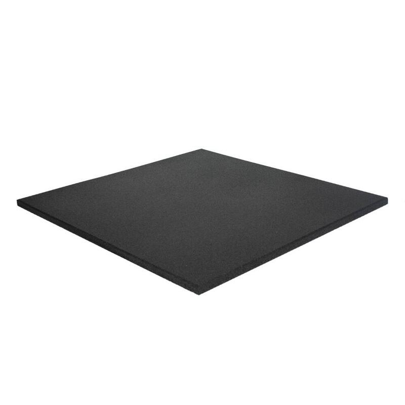 Piso esportivo 100x100cm 30mm - Grão fino - Preto