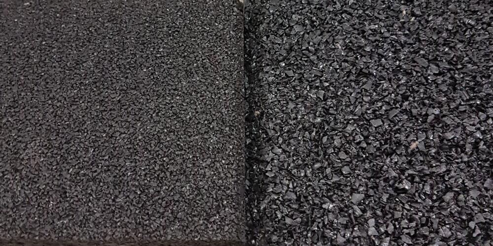 Piastrella per pavimenti sportivi 100x100cm 30mm - Grana fine - Nero 6/7