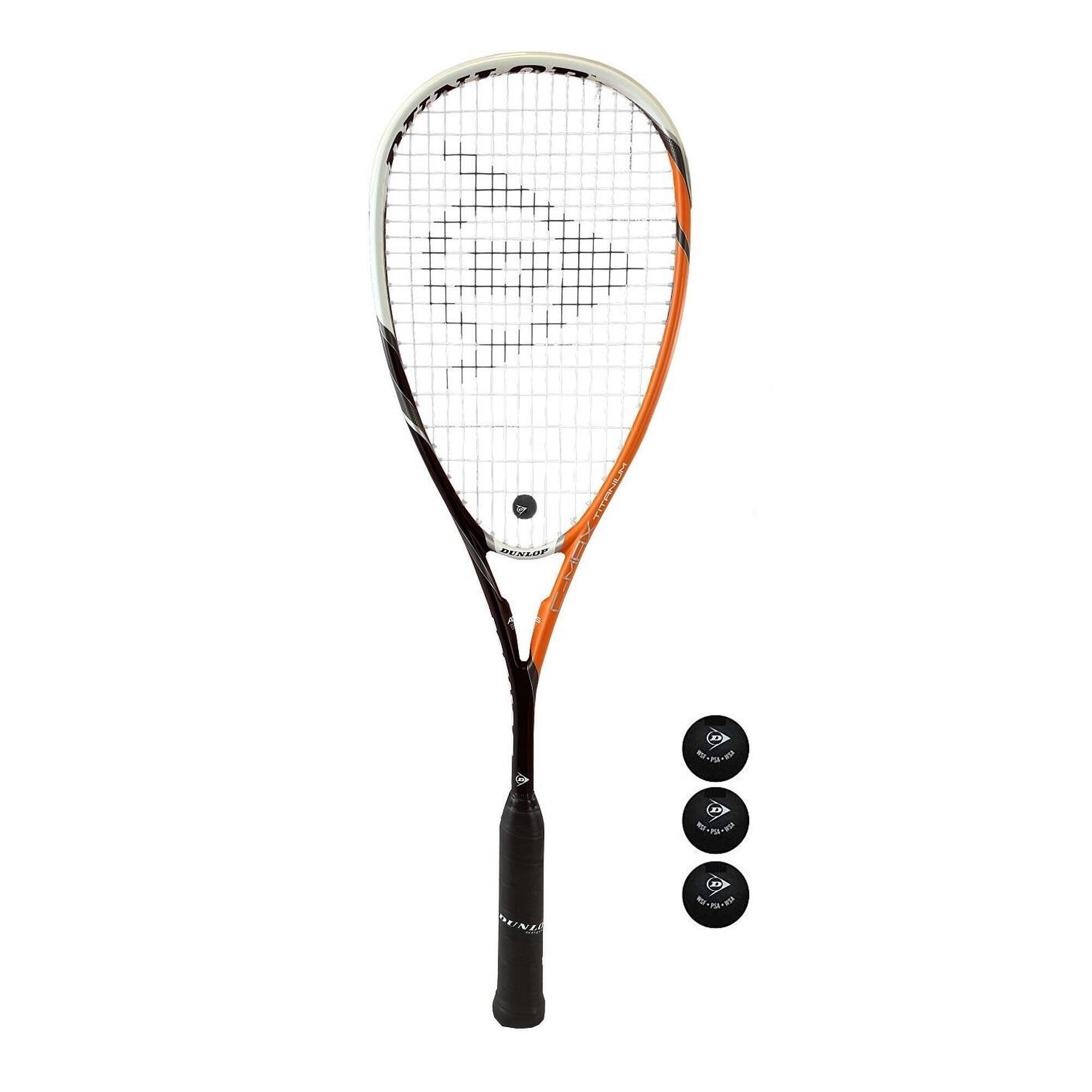 Dunlop C-Max Titanium Squash Racket + 3 Squash Balls 1/1