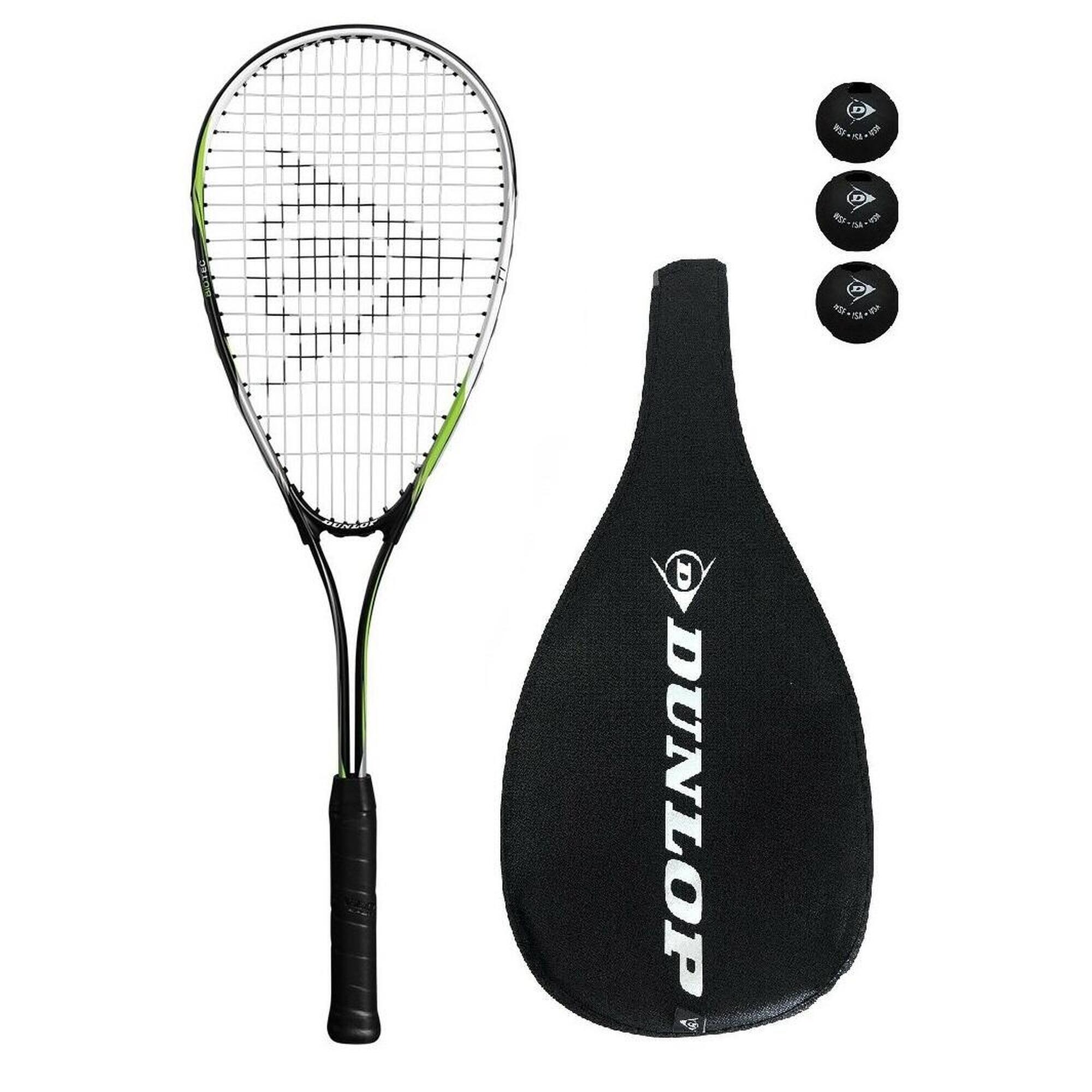 Dunlop Biotec Ti Squash Racket + Cover + 3 Balls 1/1