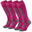 Calze da sci | 2 paia calze funzionali imbottite | Donna e Uomo | Fucsia
