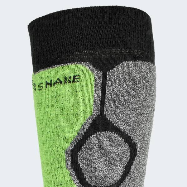 Chaussettes de ski | Mi-bas rembourrés | 2 paires | Unisex | Noir/Gris/Lime