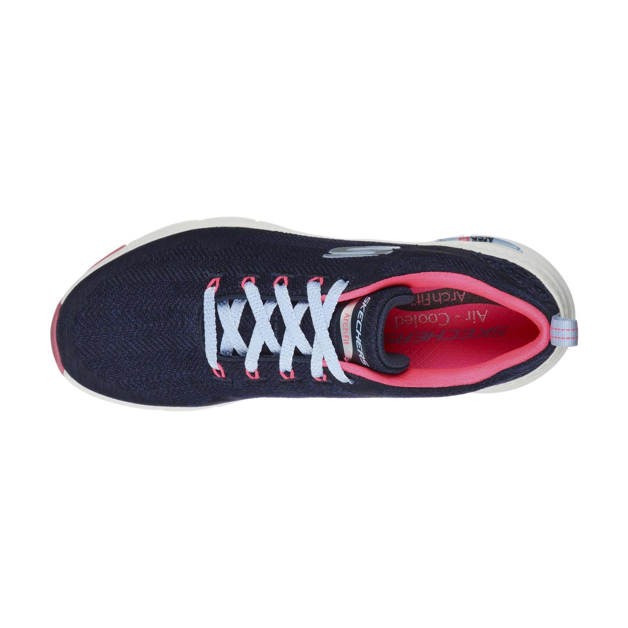 Chaussures femme Skechers Arch Fit Comfy Wave bleu marine 3/4