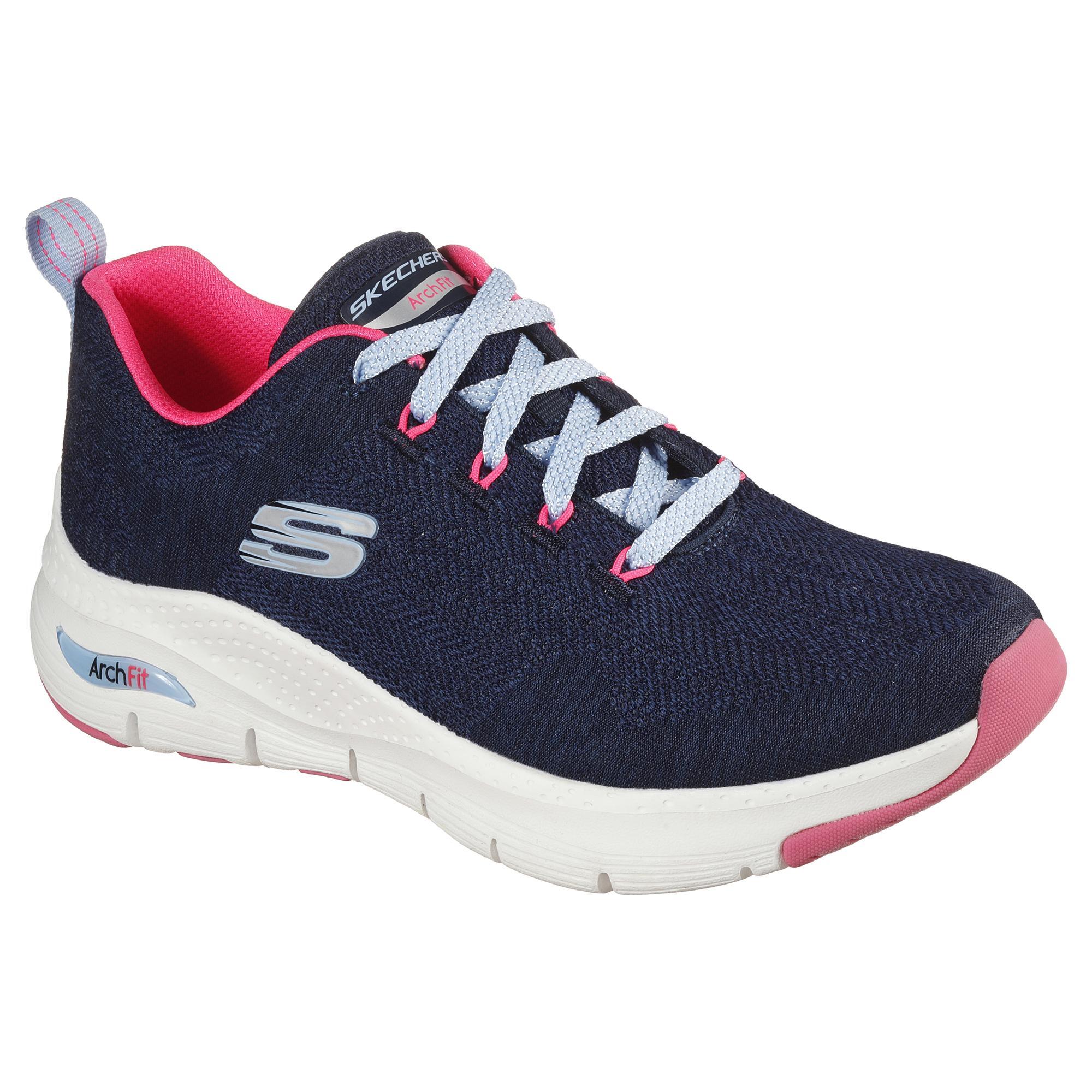 Chaussures femme Skechers Arch Fit Comfy Wave bleu marine 2/4