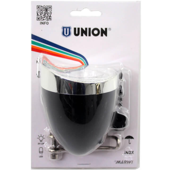 UNION Union LED Headlight Opoe NaafDynamo 20 Lux for Safe Cycling