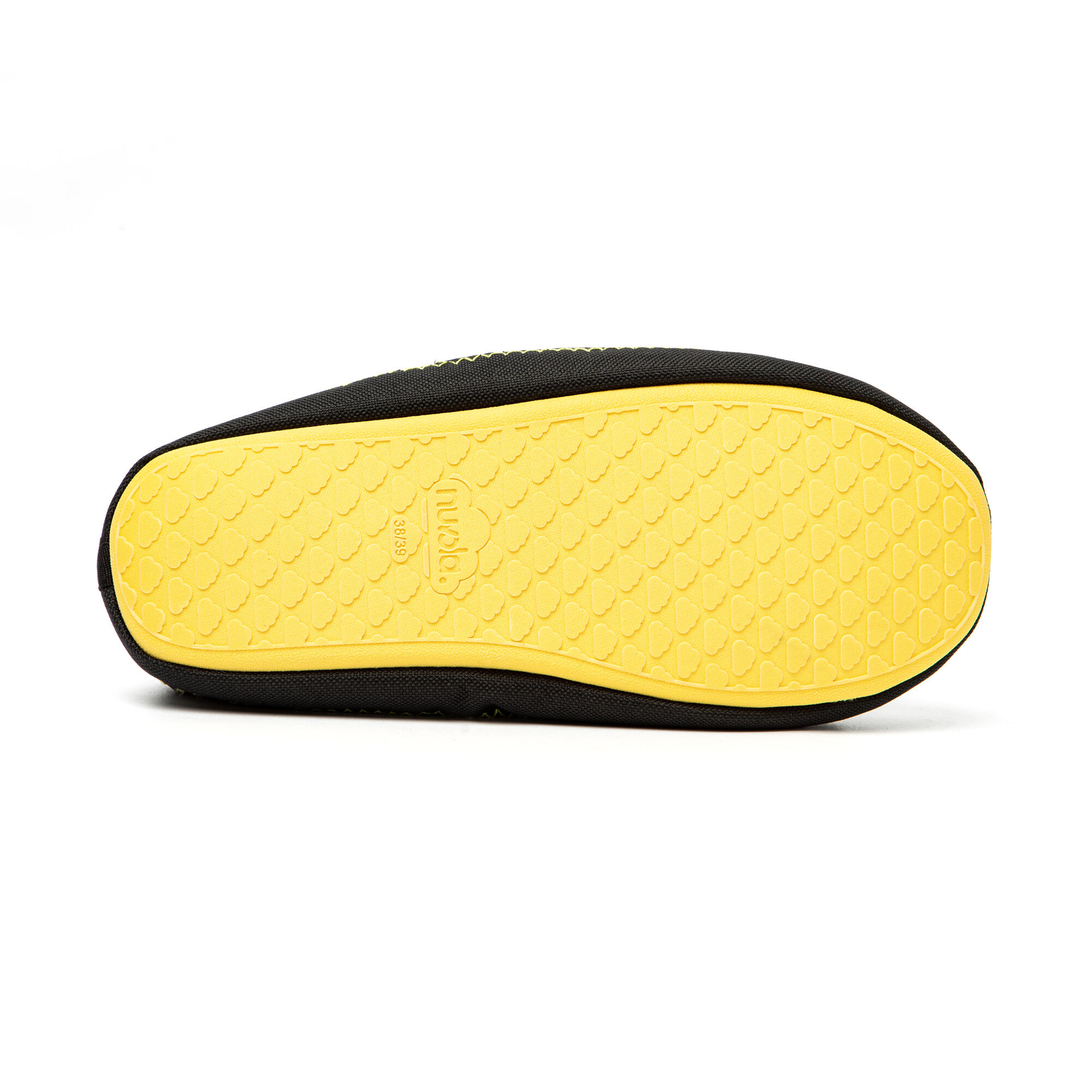 Pantufas de nuvola unissex amarelo com sola de borracha 5/6