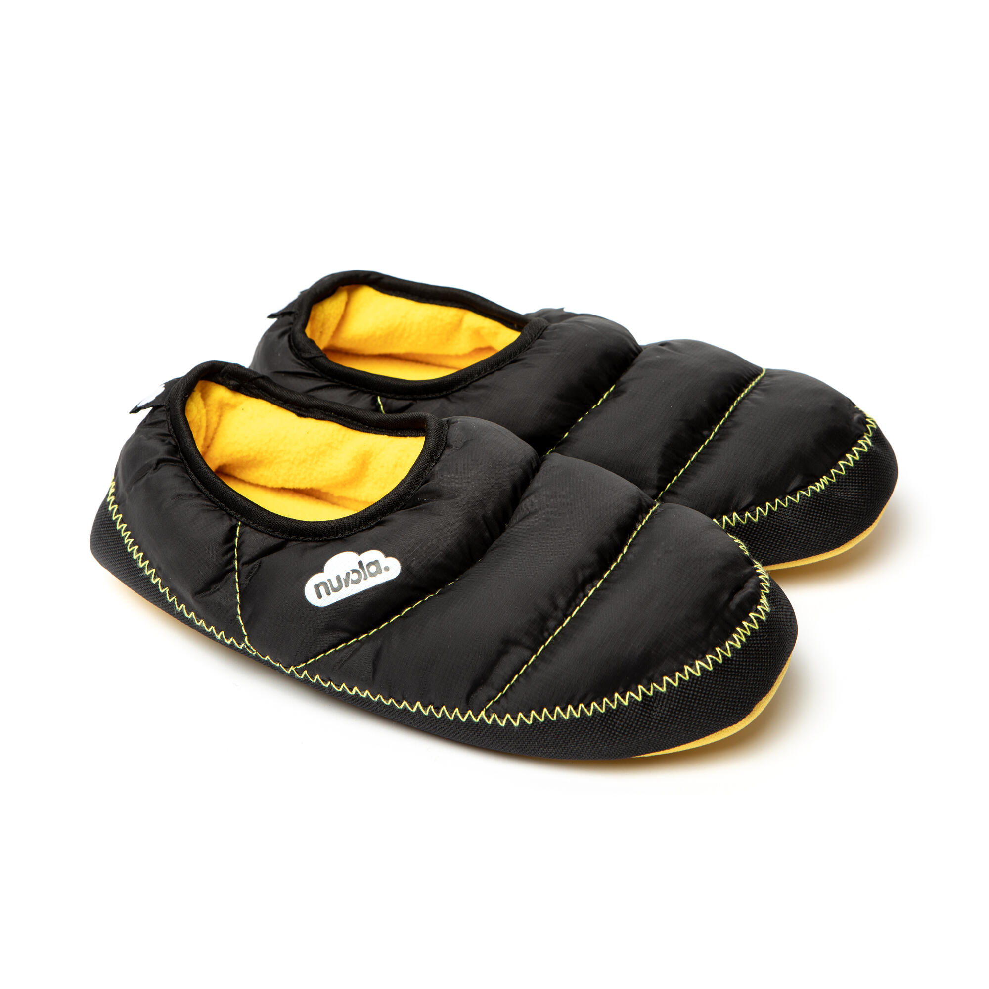 Pantufas de nuvola unissex amarelo com sola de borracha 2/6