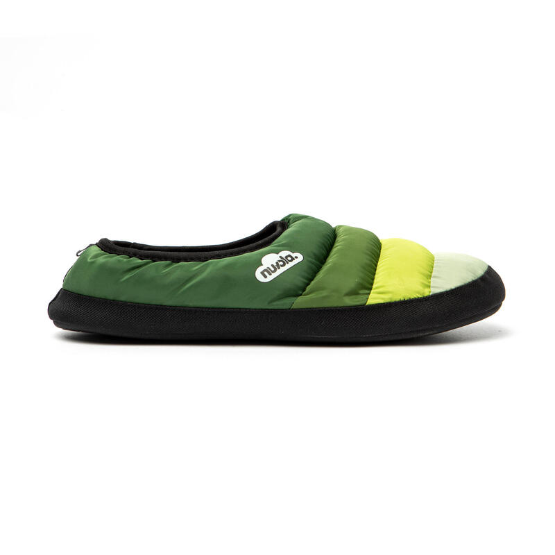 Pantofole unisex Nuvola in verde militare con suola in gomma