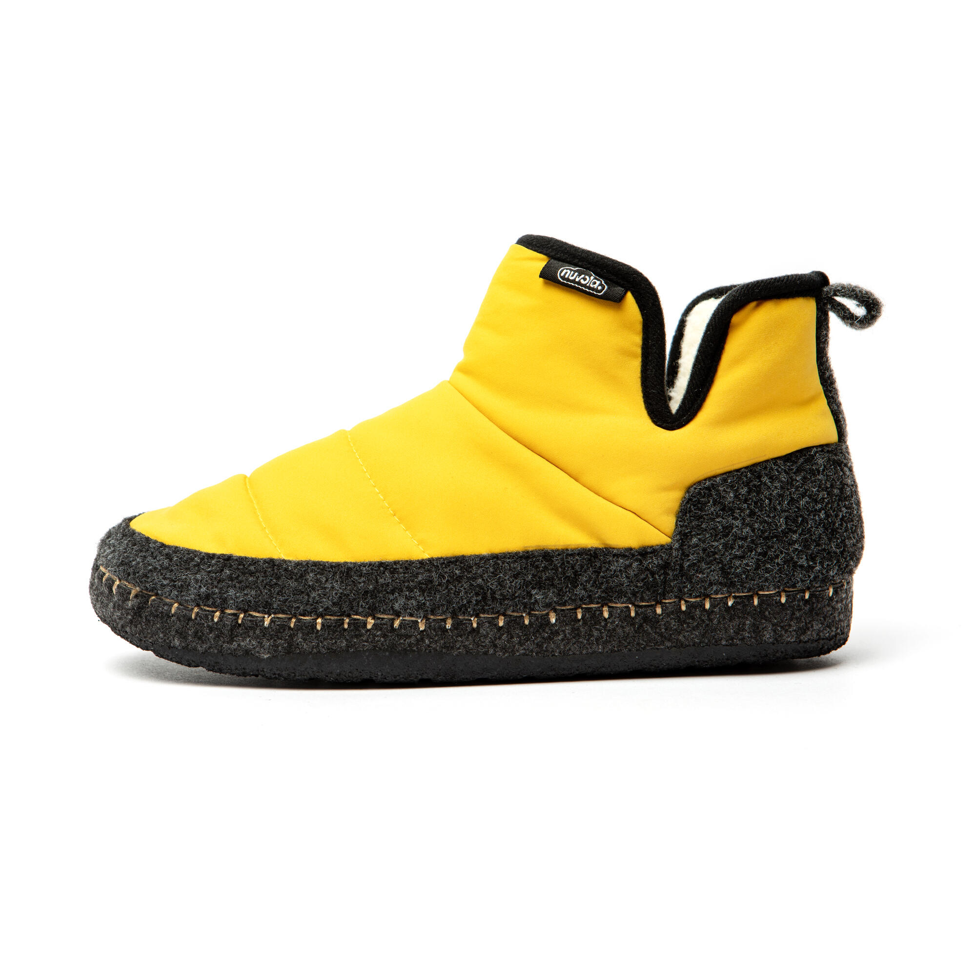 Nuvola unisex loungeslippers in mosterdkleur met rubberen zool 4/6