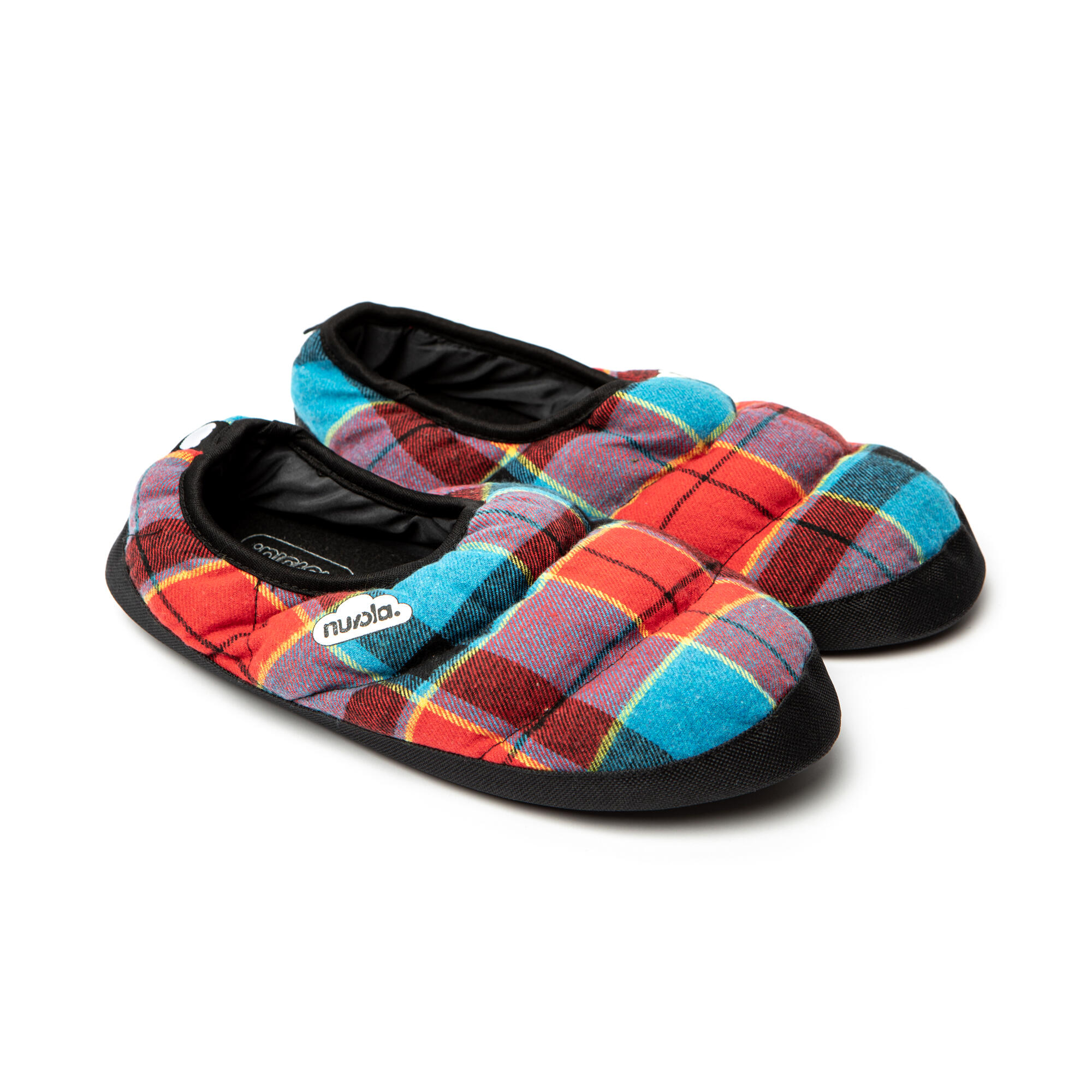 Chaussons unisex Nuvola de couleur rouge et bleu avec semelle en gomme 2/6