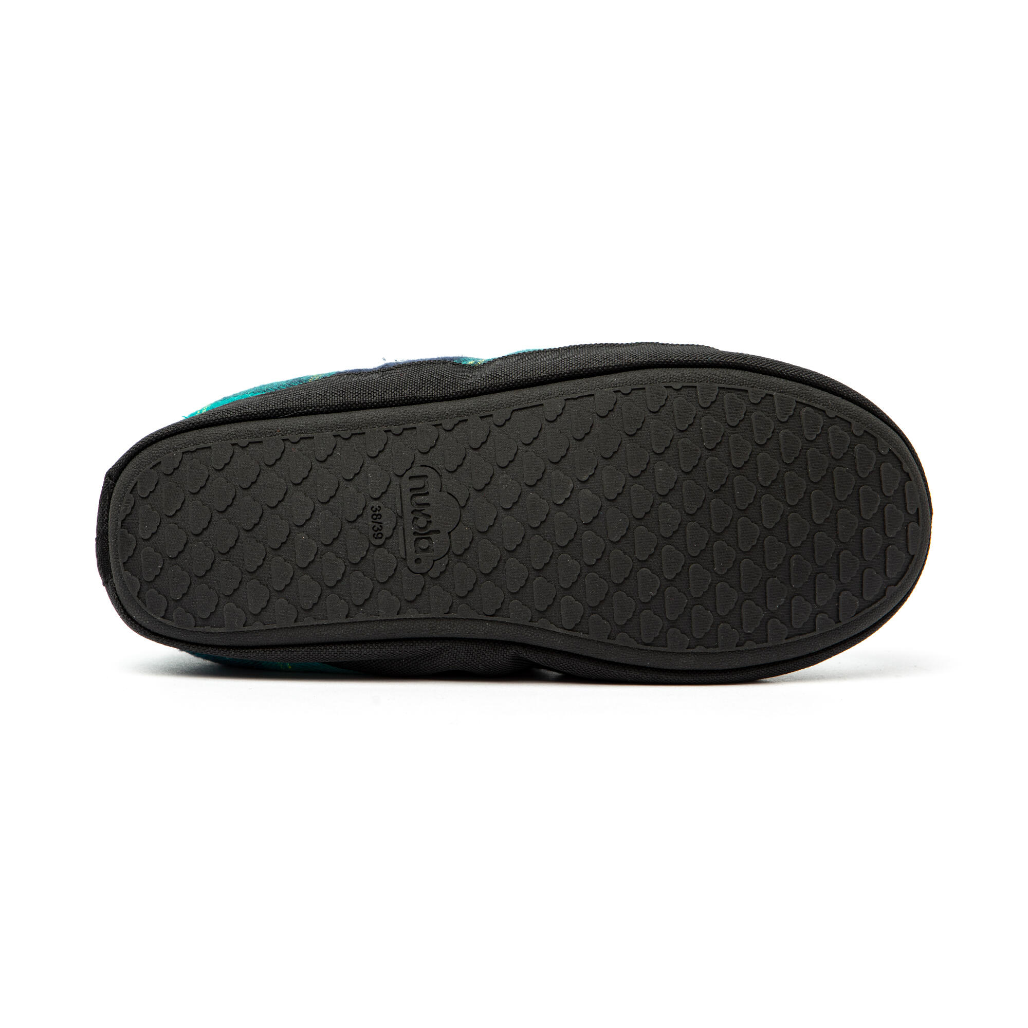 Chaussons unisex Nuvola de couleur turquoise et bleu avec semelle en gomme 5/6