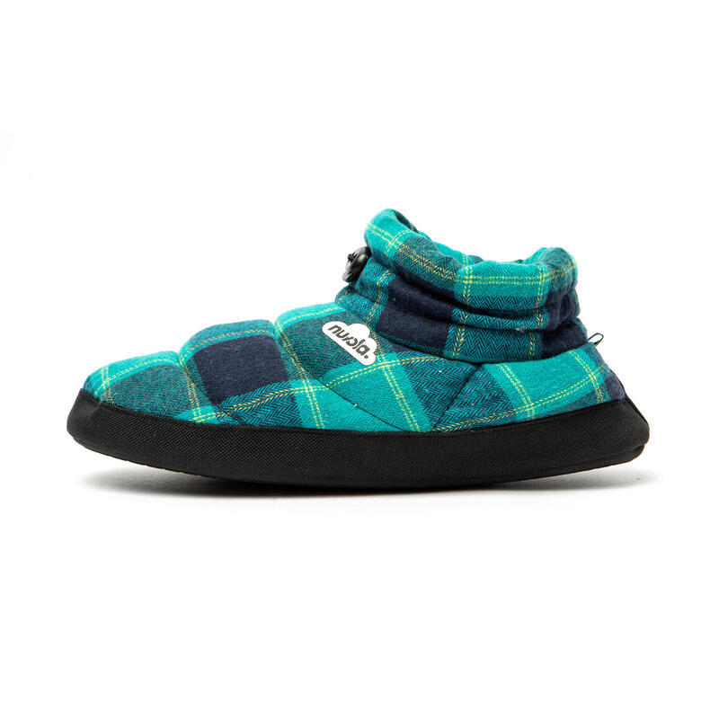 Chaussons unisex Nuvola de couleur turquoise et bleu avec semelle en caoutchouc