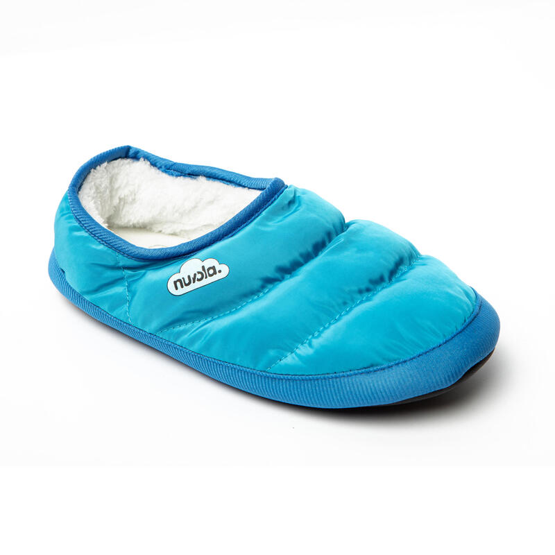 Chaussons unisex Nuvola de couleur bleu avec semelle en caoutchouc