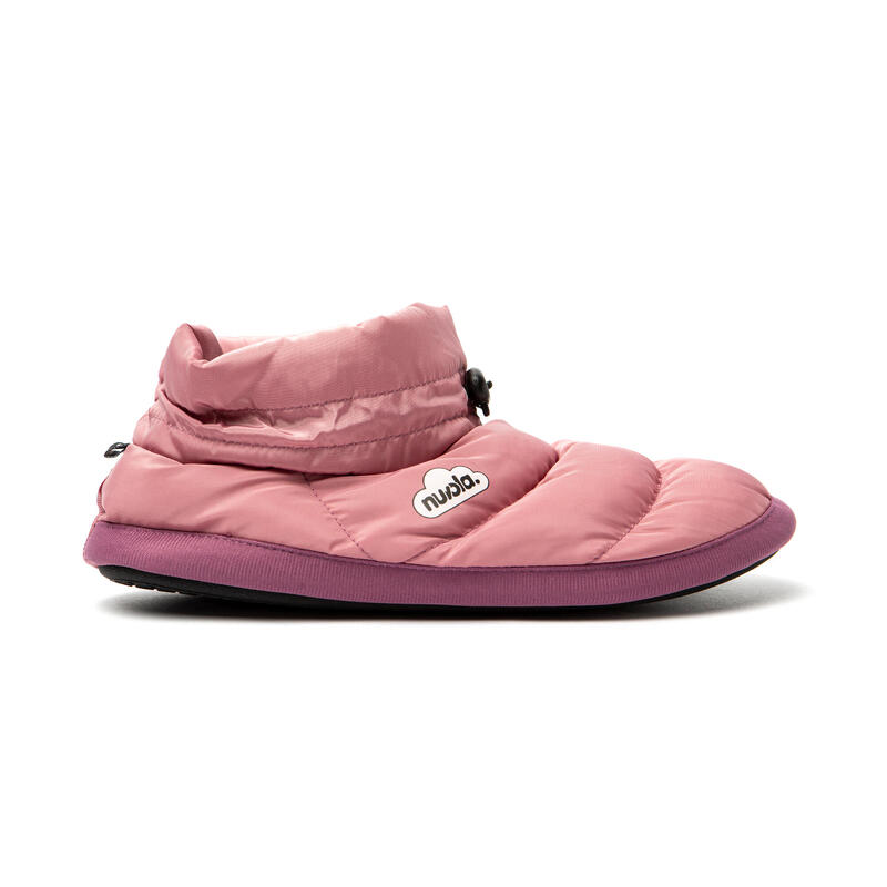 Chaussons unisex Nuvola de couleur rose pâle avec semelle en caoutchouc