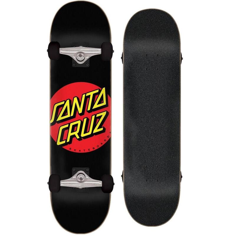 Santa Cruz Classic Red Dot 8.0 Schwarzes Skateboard