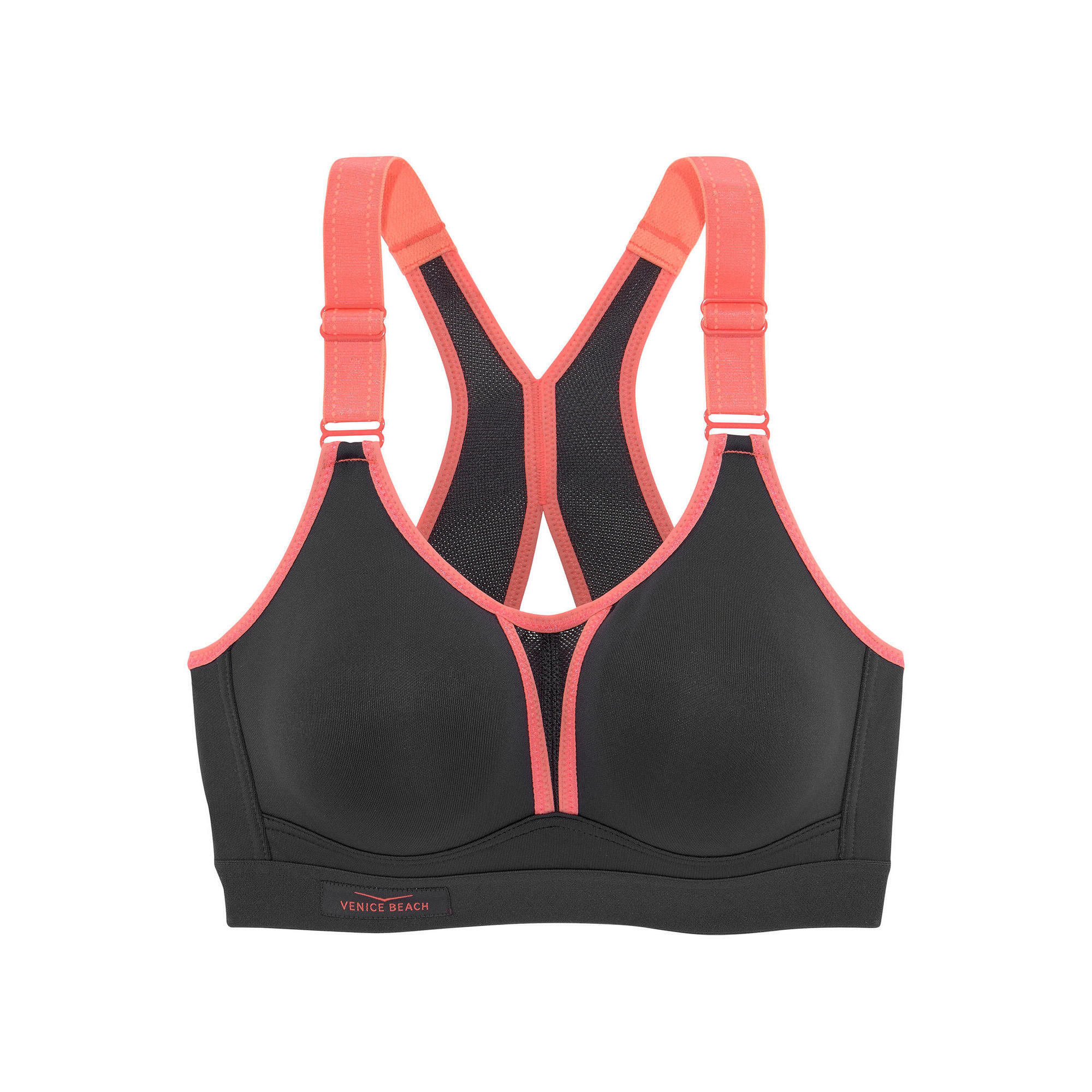 Damen Venice Beach Sport-BH ohne Bügel für Sportarten starker Belastbarkeit 2/5