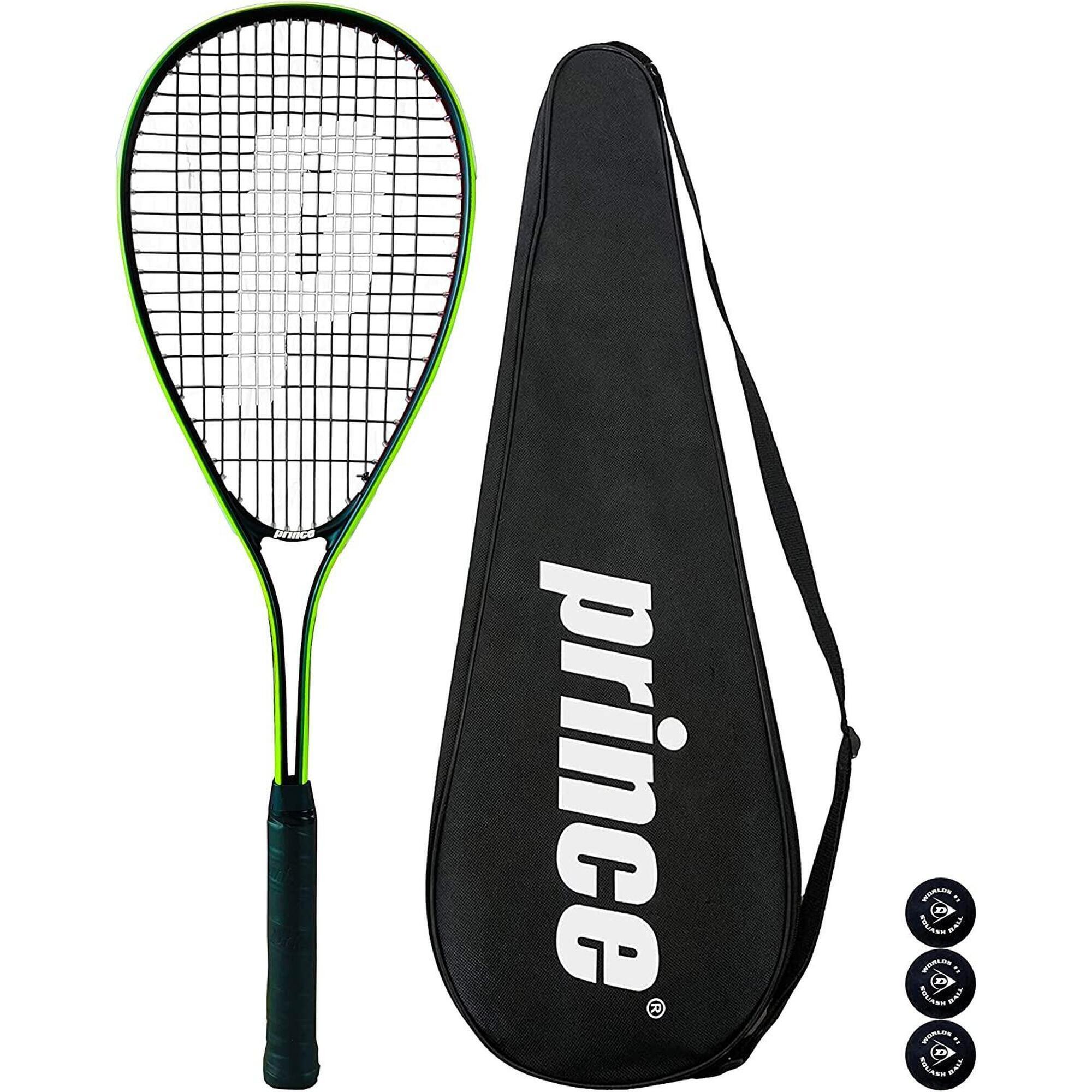 Prince Power Beast Ti Squash Racket, Inc Protective Cover & 3 Squash Balls 1/1