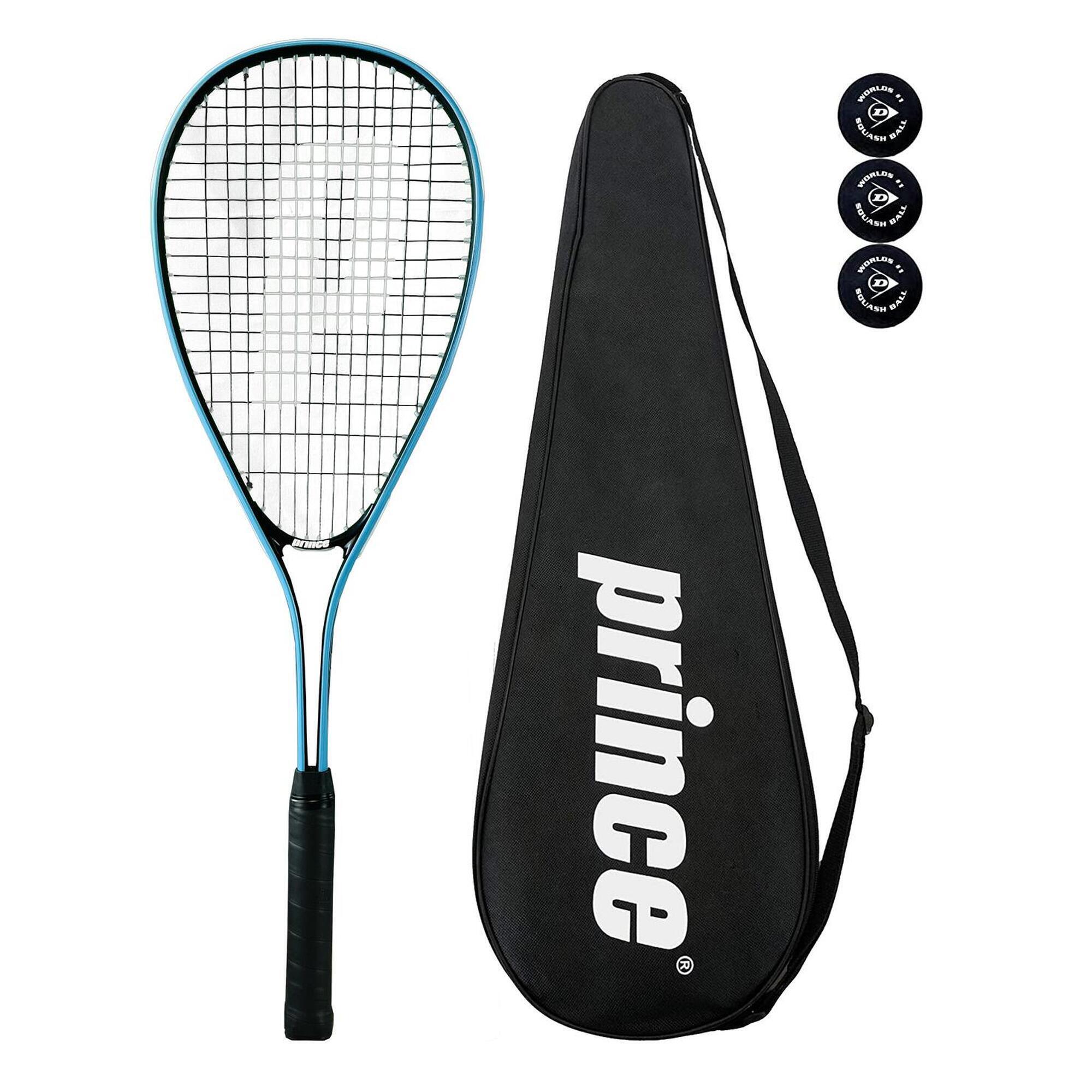 PRINCE Prince Power Shark Ti Squash Racket, Inc Protective Cover & 3 Squash Balls