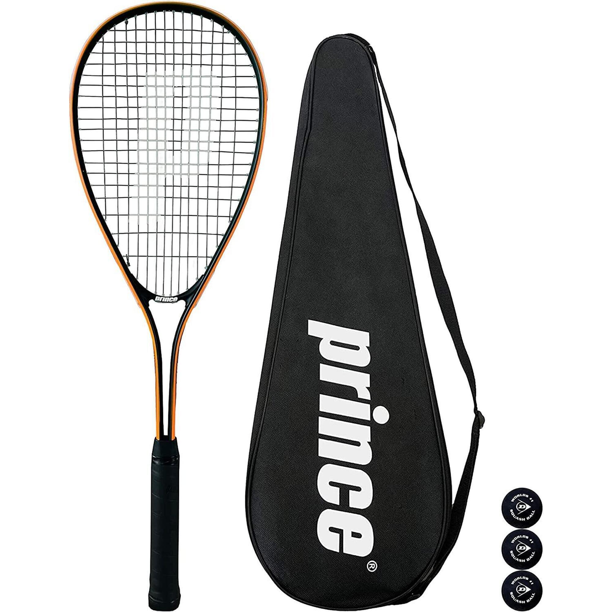 Prince Power Vortex Ti Squash Racket, Inc Protective Cover & 3 Squash Balls 1/1