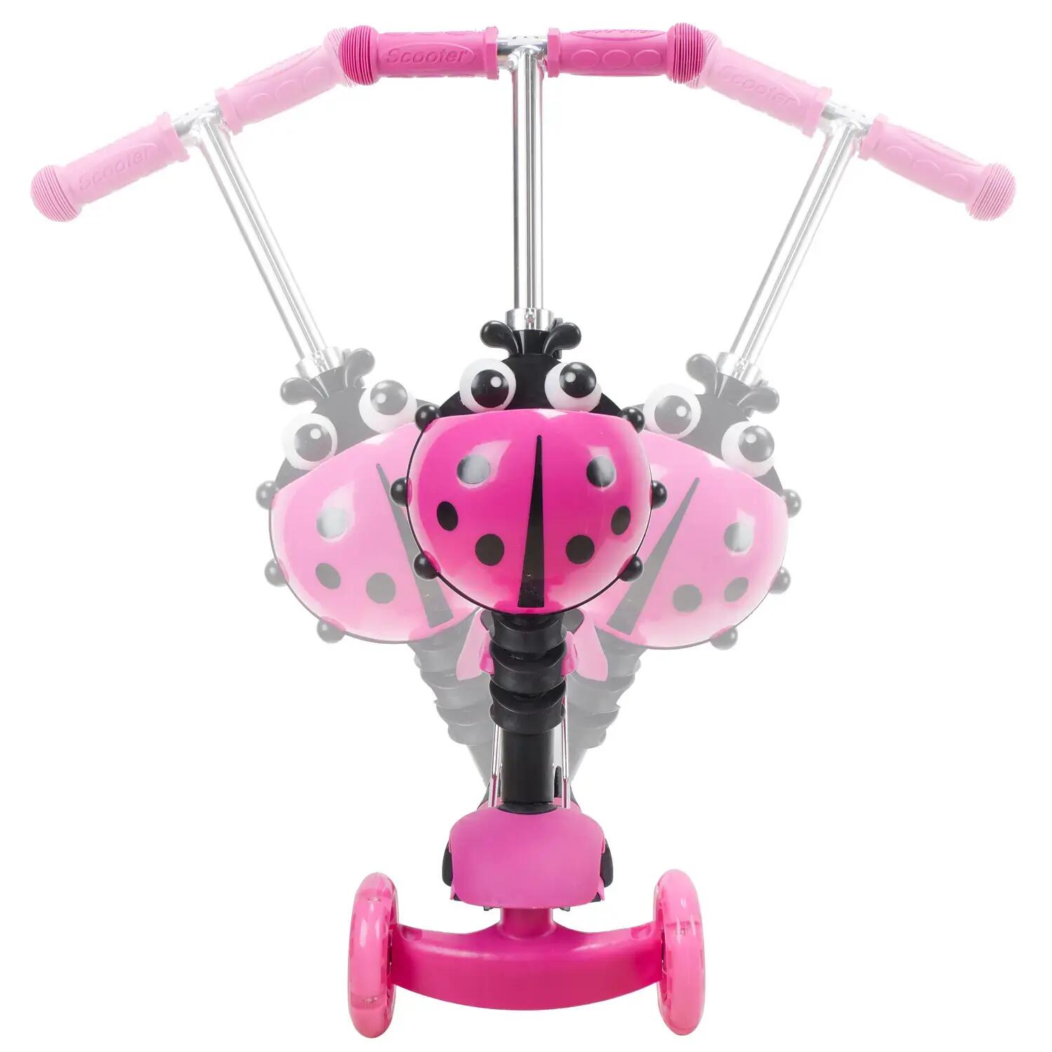 Trotineta Smart Kid 3 in 1 cu roti luminoase roz 3/5