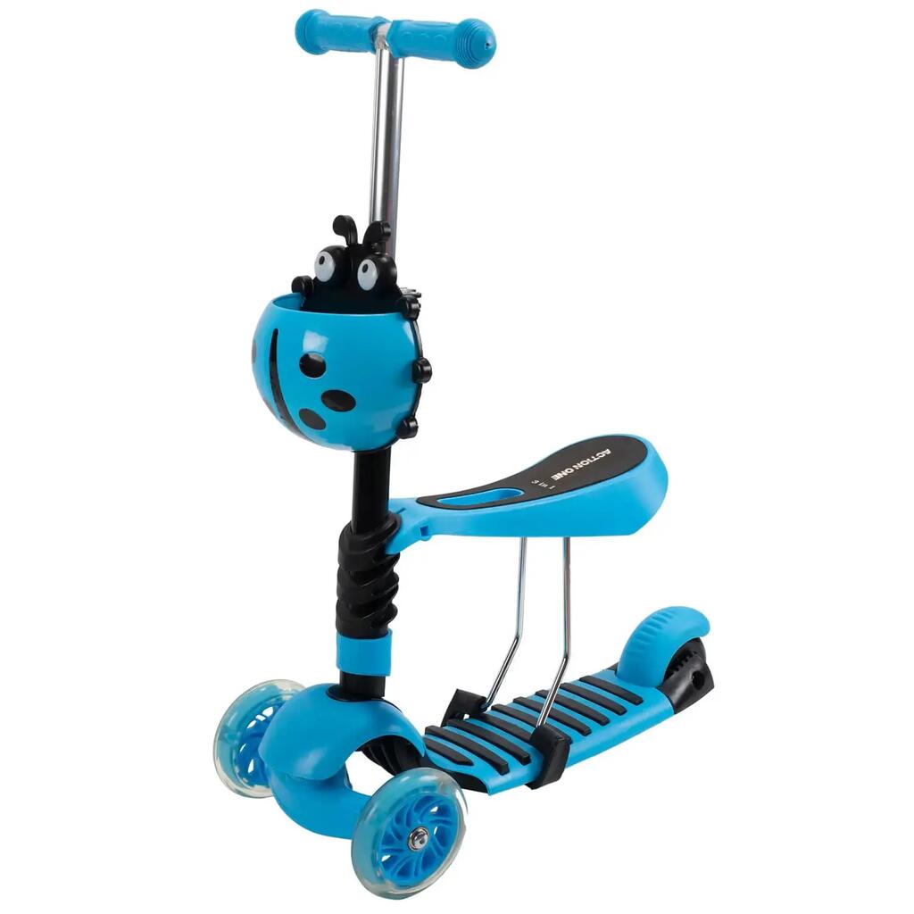 Тротинетка Smart Kid 3 в 1 със светещи колела, синя