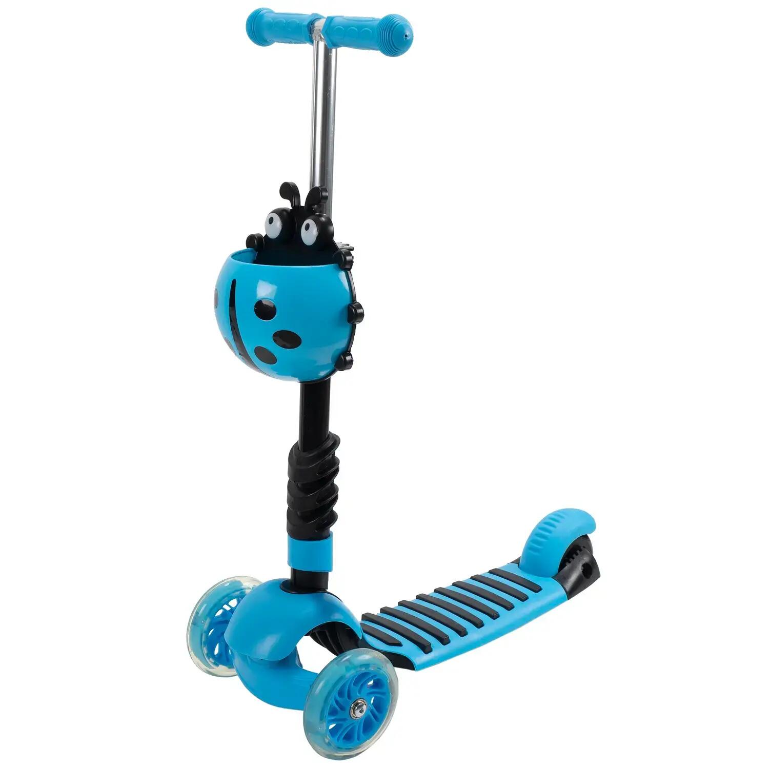 Trotineta Smart Kid 3 in 1 cu roti luminoase Albastra 2/5