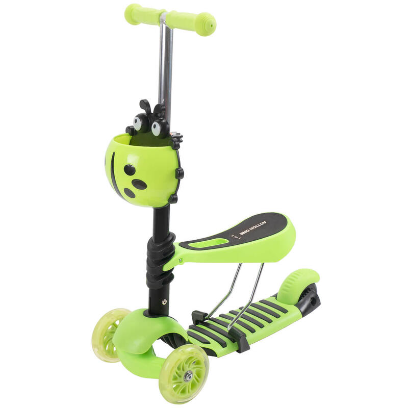 Trotineta Smart Kid 3 in 1 cu roti luminoase Verde