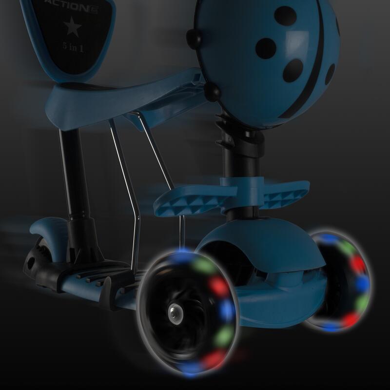 Big Wheels 5 az 1-ben roller széles és fényes kerekekkel, Kék