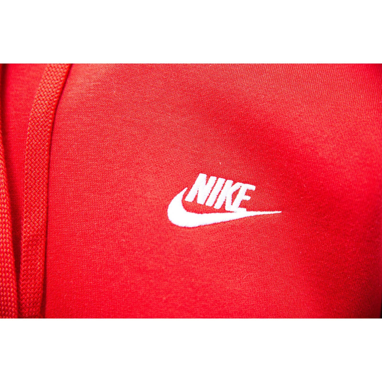 Felpa con Cappuccio Nike Sportswear Club Uomo in Rosso Universitario 5/5
