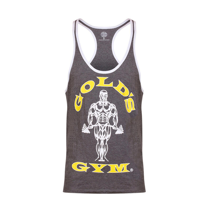 Men's Gold's Gym Contrast Muscle Joe Print Stringer Vest GOLD'S GYM
