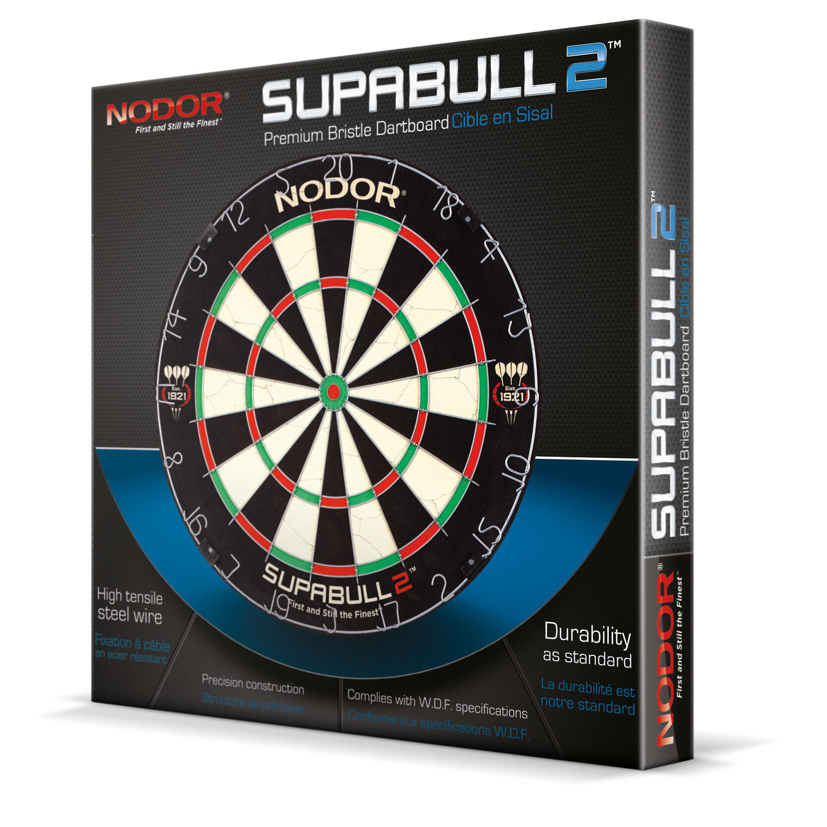 Supabull II Dartboard (Black/Yellow/Red) 3/3