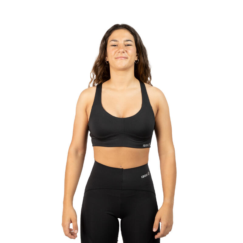 Izas Ores Reggiseno sportivo a sostegno medio da donna Ores Nero