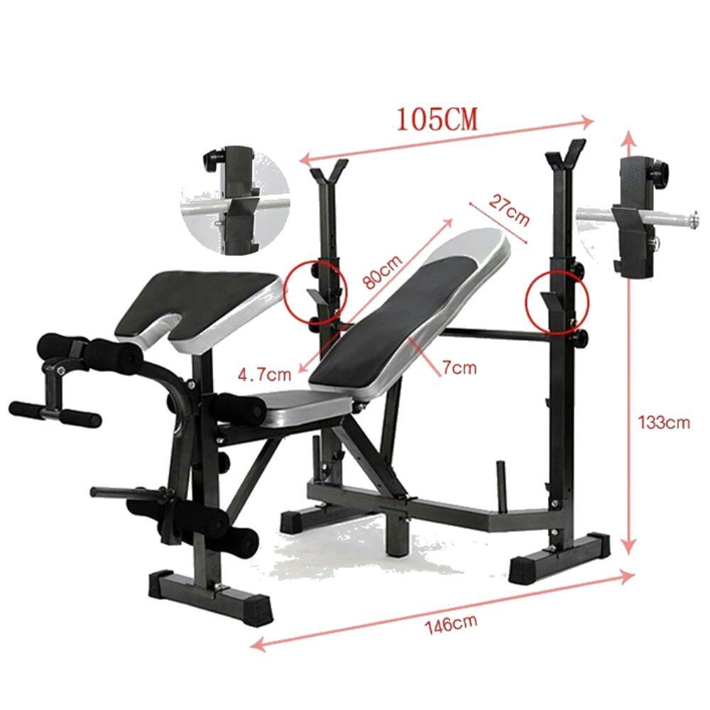 Banco musculaci n multiestaci n con rack para pesas reclinable