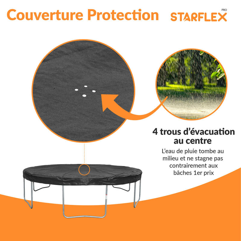 Bâche de Protection pour Trampoline Ø 370 cm résistant aux UV 180 GR/M²