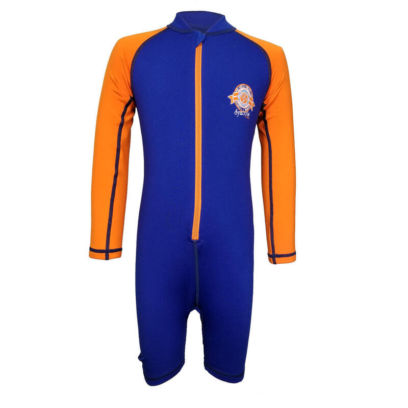 Kid's 1.5mm Thick Thermal Fleece Suit - Orange & Blue