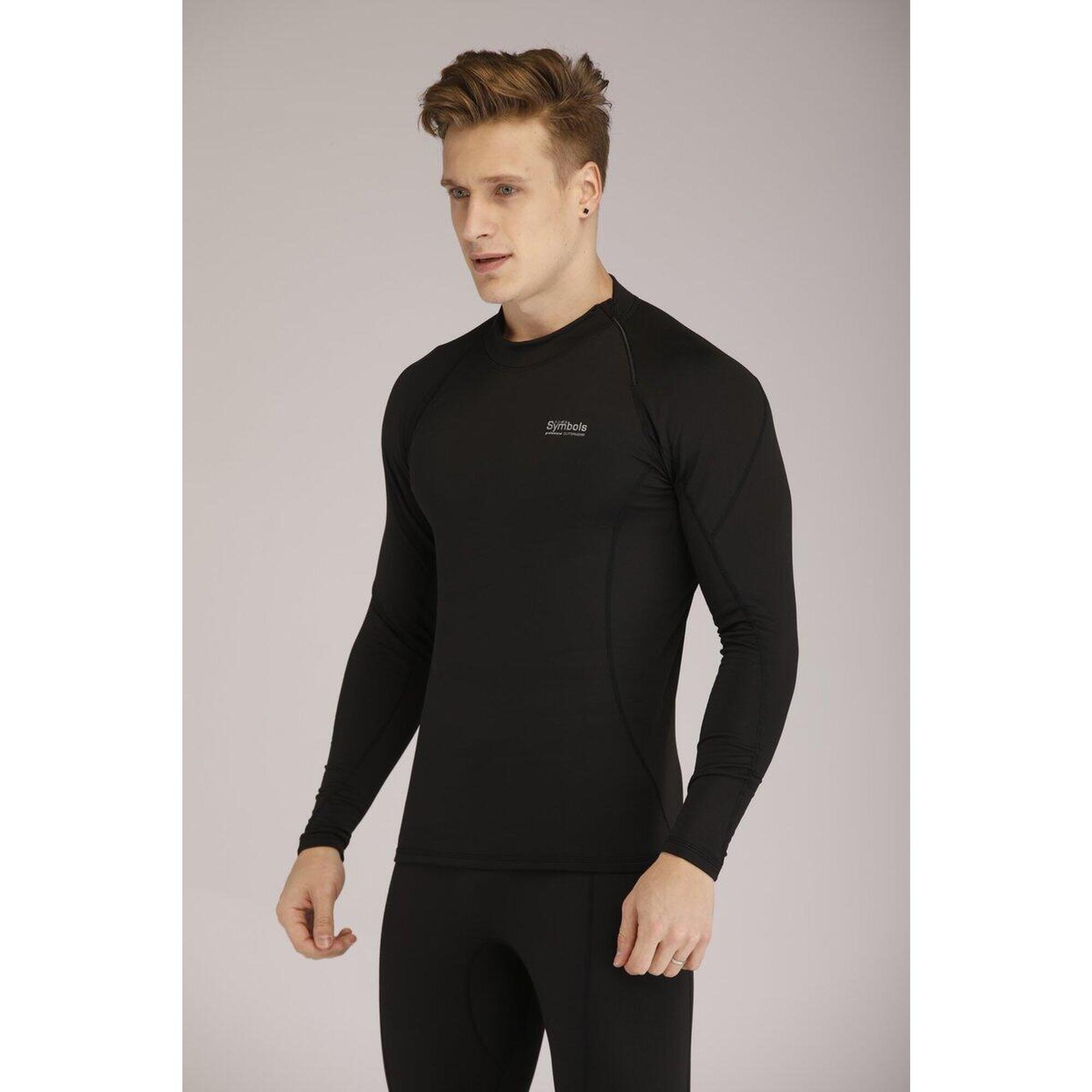 Adults 1.5mm Thick Thermal Fleece Top - BLACK