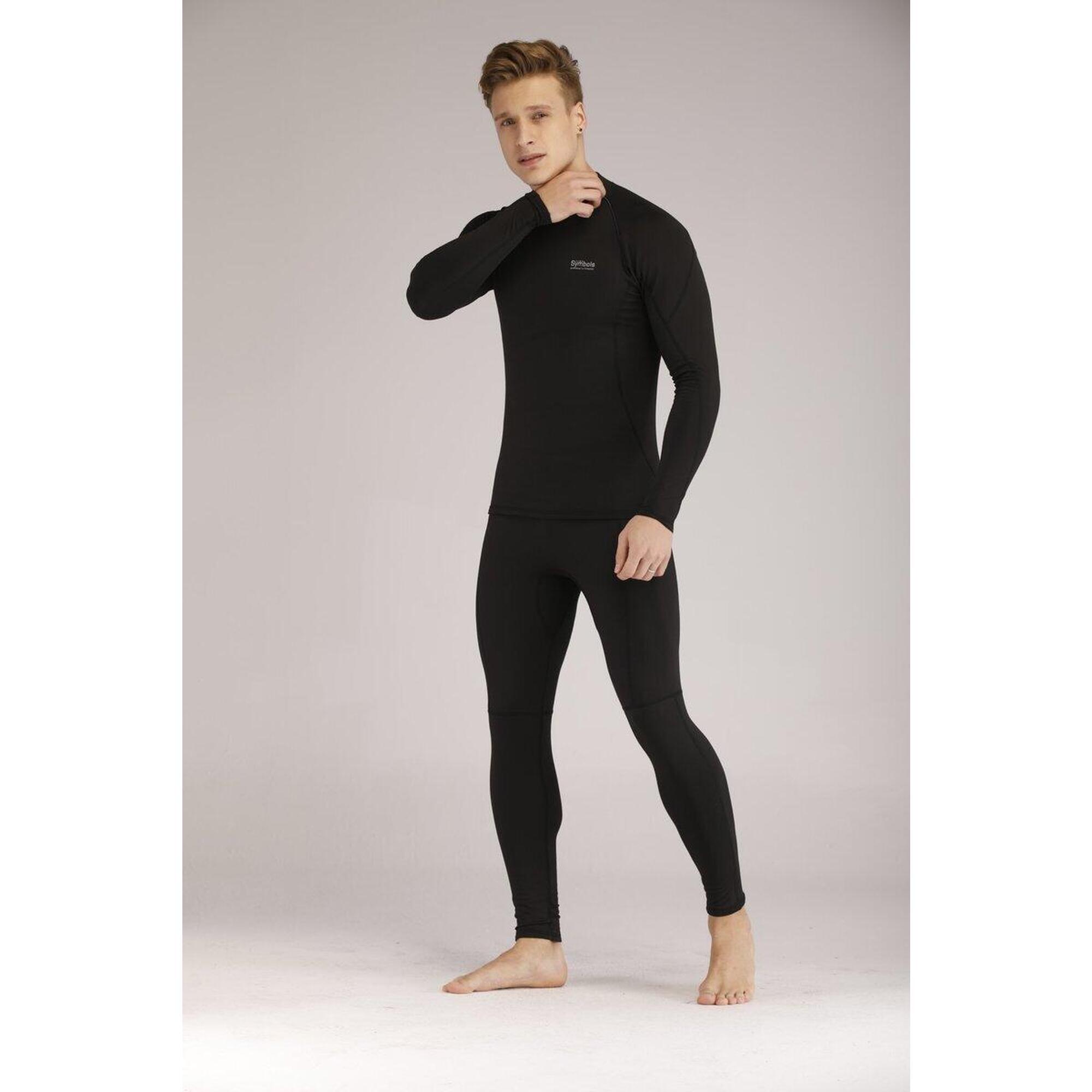 Adults 1.5mm Thick Thermal Fleece Top - BLACK