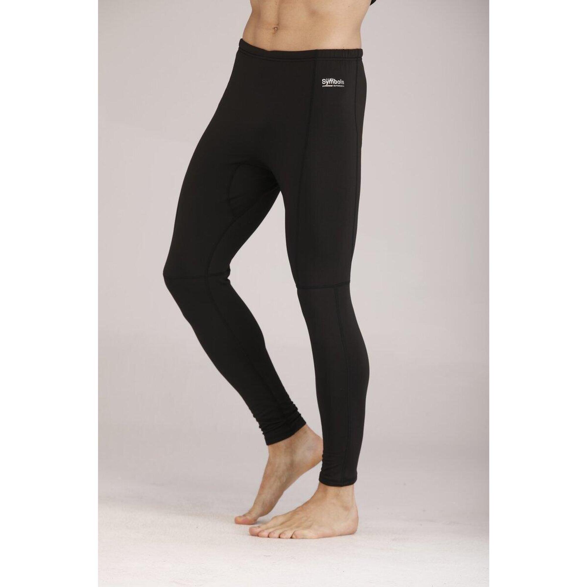 Adults 1.5mm Thick Thermal Fleece Tights - BLACK