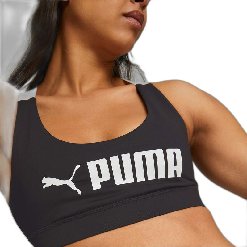 Bustieră Fitness Femei Mid Impact Training Bra Negru