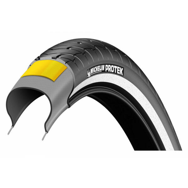 PNEU 700X38 MICHELIN PROTEK 1 MM BANDES REFLECHISSANTES E-BIKE  NOIR (40-622) 4/5