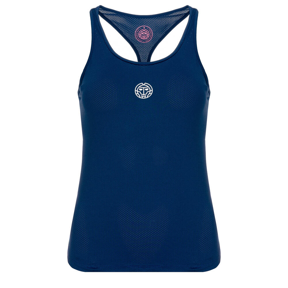 BIDI BADU Rahel Tech Dark Blue Sleeveless Top Polyester Fitted Sport Cut