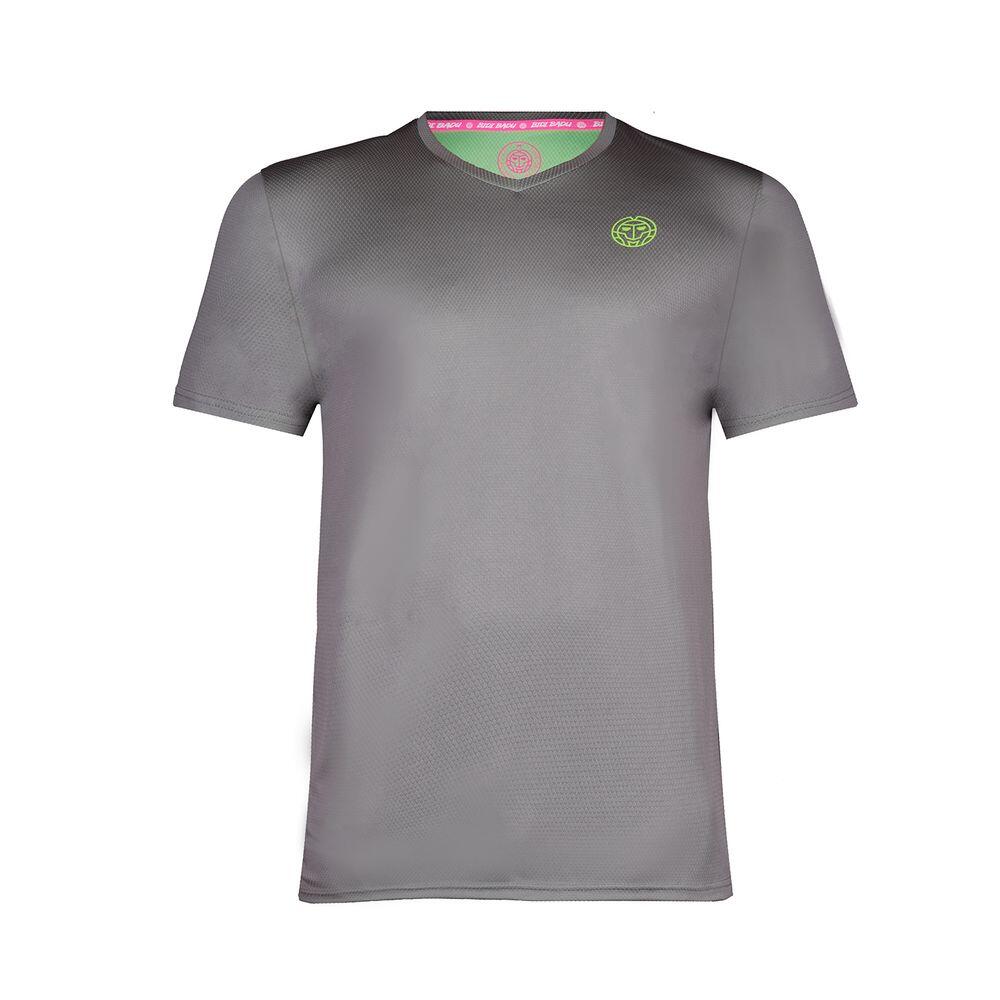 BIDI BADU T-shirt girocollo Evin Tech junior poliestere grigio/verde fluo